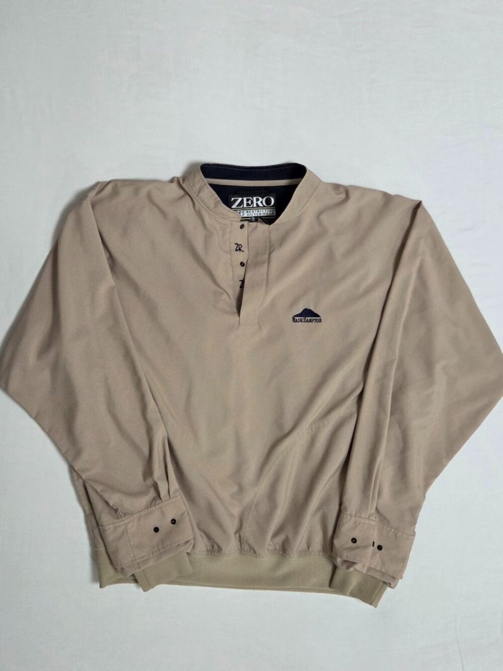 Zero Restriction Wade Hampton Golf Jacket Mens Large Tan Windshirt Pullover